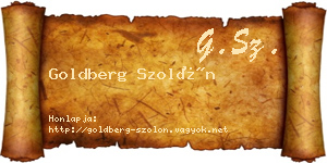 Goldberg Szolón névjegykártya
